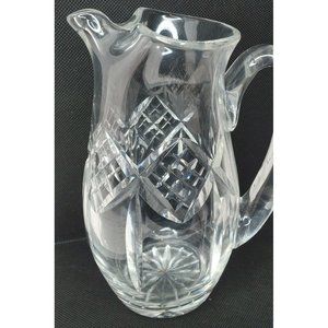 Vintage Antique American Brilliant Cut Glass Elegant Pitcher Very Heavy